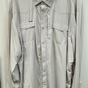 Light Tan/Beige Poncho Pearl Button-Up Shirt